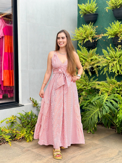 vestido charlotte listrado laranja