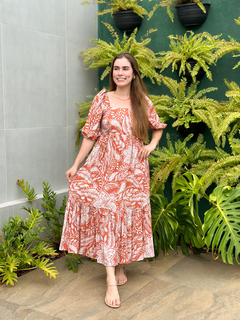 vestido lyssa estampa outono - comprar online