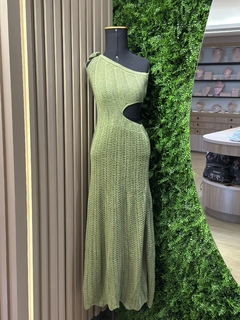 Vestido tricot Flávia verde musgo