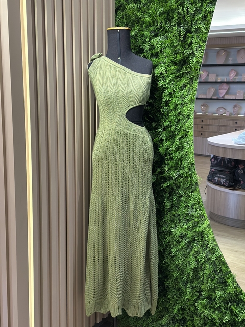 Vestido tricot Flávia verde musgo