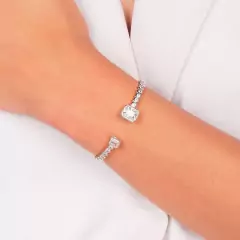 bracelete cravejado ródio branco - comprar online
