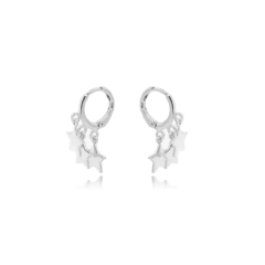argola estrelinha ródio branco