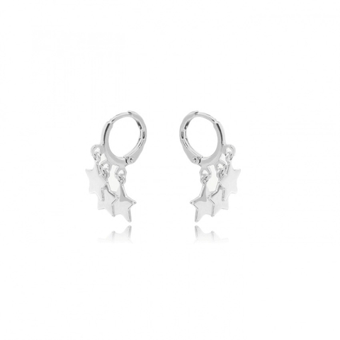 argola estrelinha ródio branco