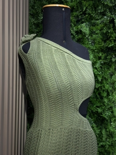 Vestido tricot Flávia verde musgo - comprar online