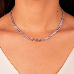 Choker Riviera baguete rosa quartzo - comprar online