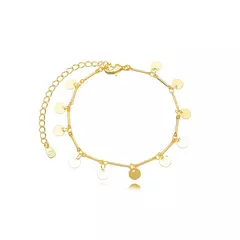 Pulseira Canutilho Medalhas Lisas - ouro - comprar online