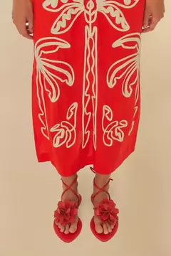 rasteira hibisco vermelho - farm apé - loja online