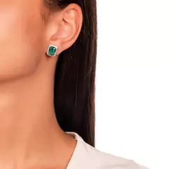 Conjunto semijoia retangular cravejado turmalina na internet