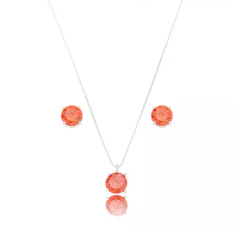 conjunto ponto de luz laranja ródio branco