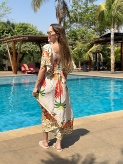 vestido helena manga midi estampa arara - cores na internet