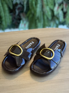 Sandália Slide Jelly Daisy marrom - farm apé - comprar online