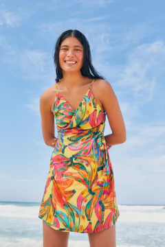 Vestido cachê coeur - cor de banana farm - comprar online