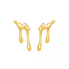 brinco orgânico gotas - ouro