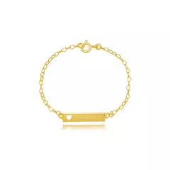 Pulseira Infantil Placa Coração Vazado