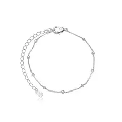 Pulseira Bolas Lisas - Ródio Branco