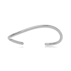 Bracelete ondulado Tubo Ródio Branco