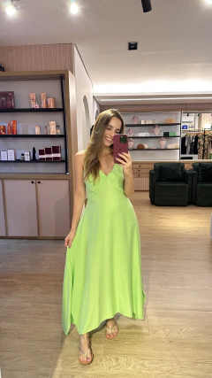 vestido helena alça midi verde na internet