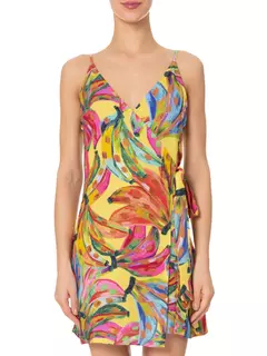 Vestido cachê coeur - cor de banana farm - ELMÊ