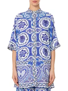 Camisa Localizada Mania De Azulejo - farm - comprar online