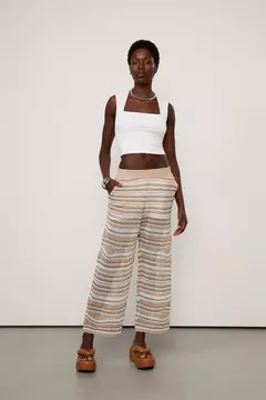 CALÇA DE TRICOT ONDAS LISTRADO LUREX - ANIMALE JEANS