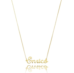 Colar nome liso Personalizado ouro - encomenda