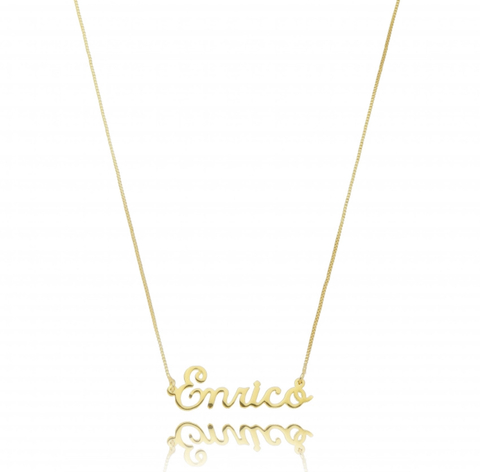 Colar nome liso Personalizado ouro - encomenda
