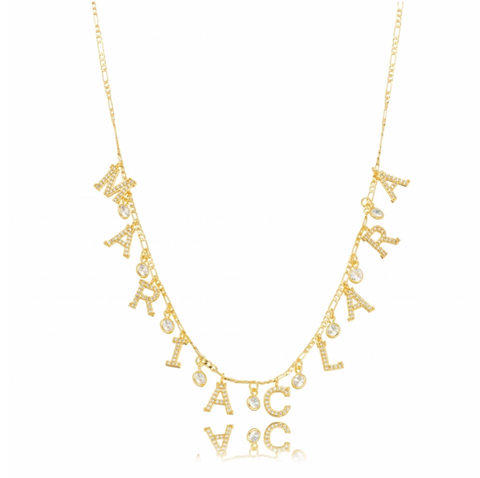 Colar Personalizado Nome 6 a 11 Letras Ouro - Encomenda