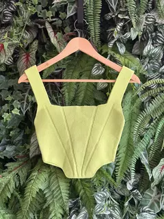 cropped tricô corselet canelado - loja online