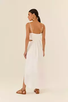 VESTIDO MIDI LINHO VAZADO BRANCO - MARIA FILÓ na internet