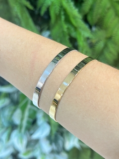 bracelete aro liso rodio branco - comprar online