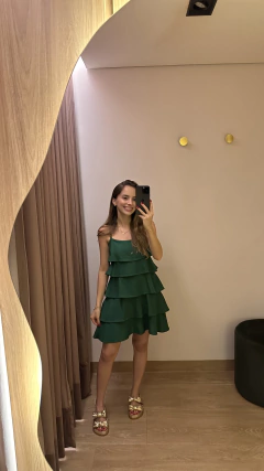 Imagem do vestido malu linho verde bandeira