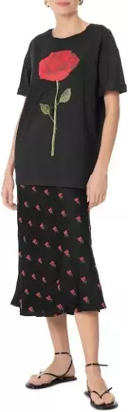 T-Shirt Média Rosa Preta - farm - ELMÊ