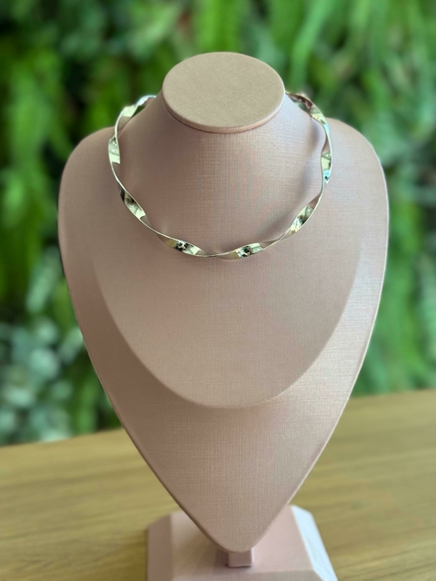 choker torcido Liso - Ródio branco - comprar online