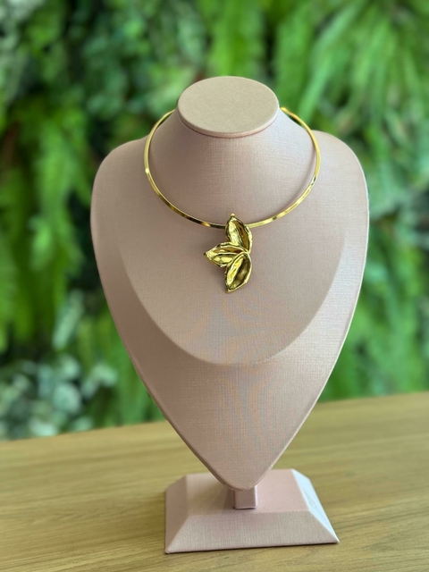 choker aro flor orgânica - ouro - comprar online