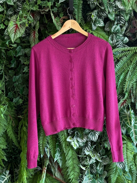 Cardigan tricot - fúcsia - comprar online