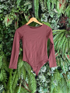 BODY POLIAMIDA GOLA REDONDA - MARROM - comprar online