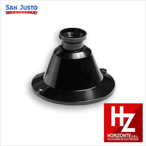 Receptáculo Recto c/Cruceta E27 Negro