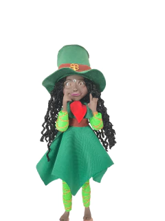 Duende leprechaun menina negra - Duende na Garrafa | Luz de Lótus Artesanato Espiritual