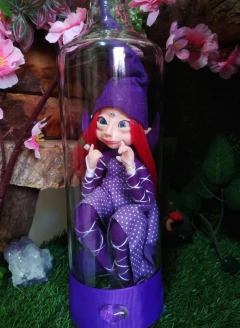 FADA RUIVA VESTIDO ROXO DE BOLINHAS