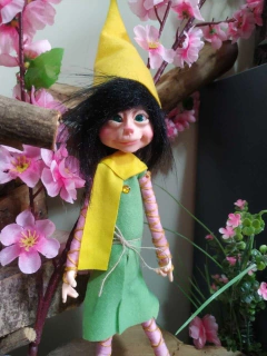 Duende Amarelo, Verde e Rosa - Duende na Garrafa | Luz de Lótus Artesanato Espiritual