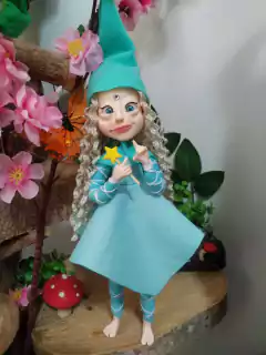 FADA VERDE AGUA CABELO LOIRO CACHEADO - comprar online