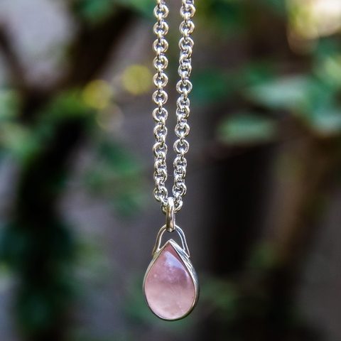 Dije Cuarzo rosa - Corazón - comprar online