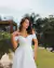 Vestido de noiva longo com alça regulavél e saia com fenda Plus - Wendy na internet