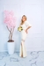 Vestido de noiva longo Paula sereia com manga 3/4 e babados na barra - comprar online
