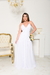 Vestido Laíza de microtule branco longo com amarrações nas costas