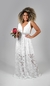 Vestido noiva longo de renda com decote em tule - Victoria