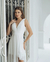 Vestido de noiva longo com saia mullet com fenda e cauda tecido chiffon - Virginia - Closet Garota Up Vestidos Brancos para Casamento Civil -