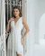 Vestido de noiva longo com saia mullet com fenda e cauda tecido chiffon - Virginia - Closet Garota Up Vestidos Brancos para Casamento Civil -