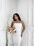 Vestido de noiva civil minimalista de alça fina midi - Kéfora - Closet Garota Up Vestidos Brancos para Casamento Civil -