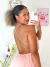 Vestido de festa longo de tule com decote e alça fina - tienda online